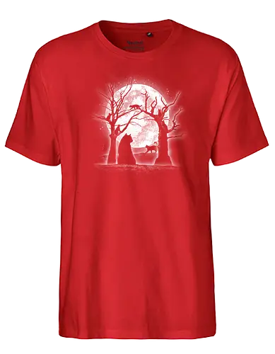 Moonlight Felines - Cats, trees, moon, Moonlight - Fairtrade T-Shirt