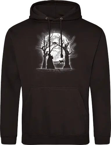 Moonlight Felines - Cats, trees, moon, Moonlight - Standard Hoodie