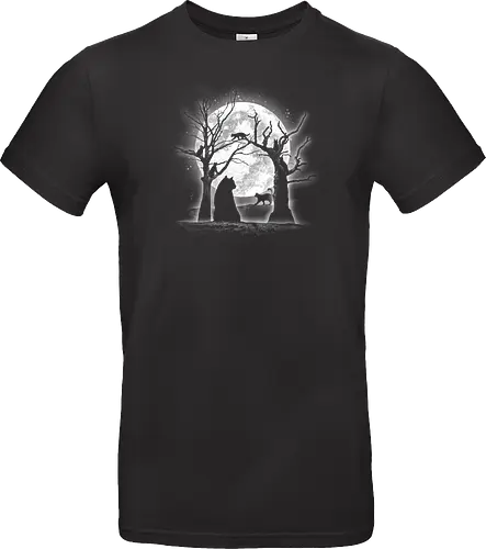Moonlight Felines - Cats, trees, moon, Moonlight - Standard T-Shirt
