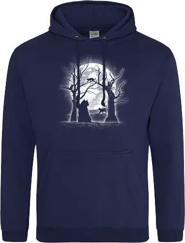 Moonlight Felines - Cats, trees, moon, Moonlight - Standard Hoodie