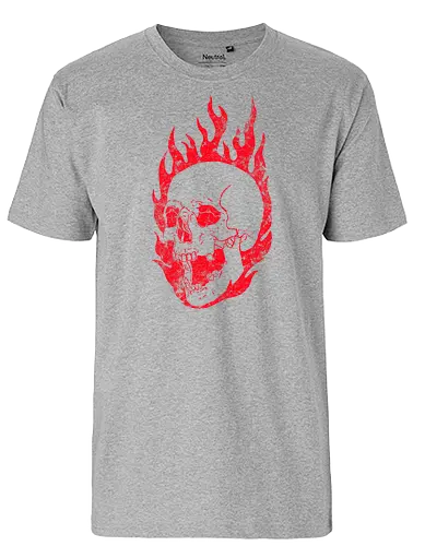 Flames of death - skull, Flames, fire - Fairtrade T-Shirt