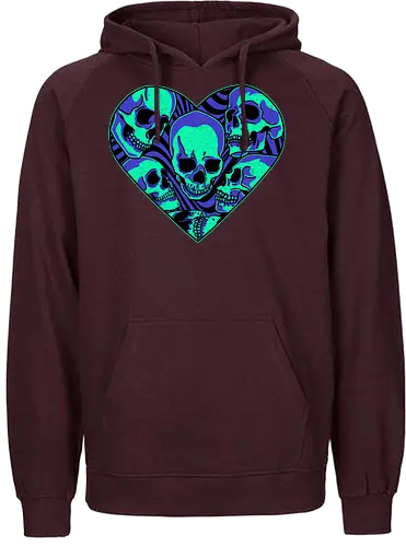 Neon Anatomical Love - skull, schädel, herz, skeleton, hrt - Fairtrade Hoodie