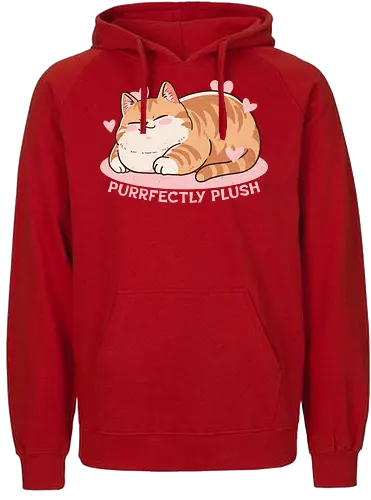 Purrfectly plush - cat, katze, fat cat, purrfect - Fairtrade Hoodie