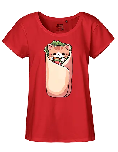 Purrito Cat Burrito - burrito, cat, katze, wrap - Fairtrade Girl Shirt