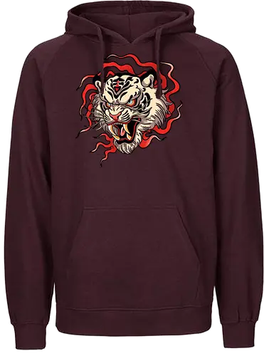 Inferno Tiger - tiger, tattoo, traditional - Fairtrade Hoodie