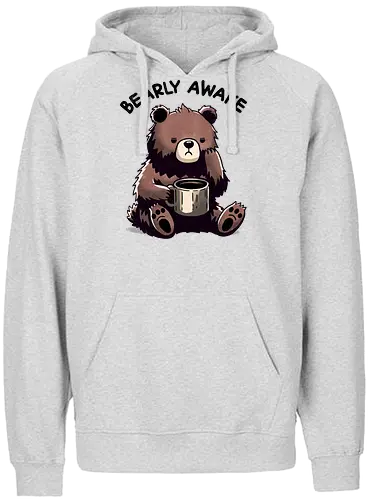 Bearly tired - barely awake, wach, coffee, kaffee, bear - Fairtrade Hoodie