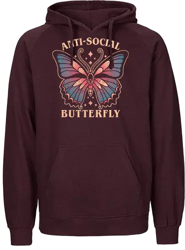 Anti-social Butterfly - Schmetterling, Butterfly, anti social, Introvert - Fairtrade Hoodie