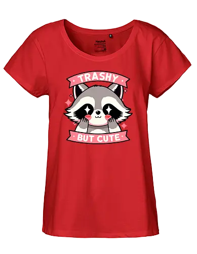 Trashy but cute - cute, trash, raccoon, waschbär - Fairtrade Girl Shirt