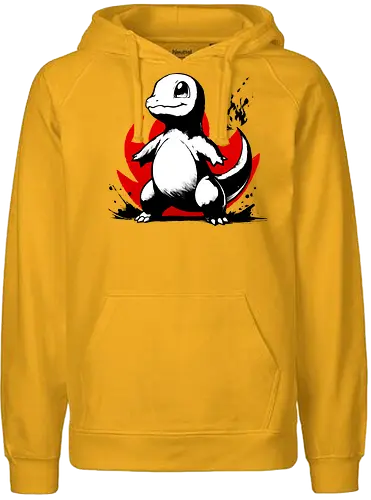 Sumi-e-Fire - pocket, monster, fire, starter, feuer - Fairtrade Hoodie