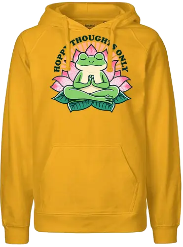 Hoppy thoughts only - Frog, meditation - Fairtrade Hoodie