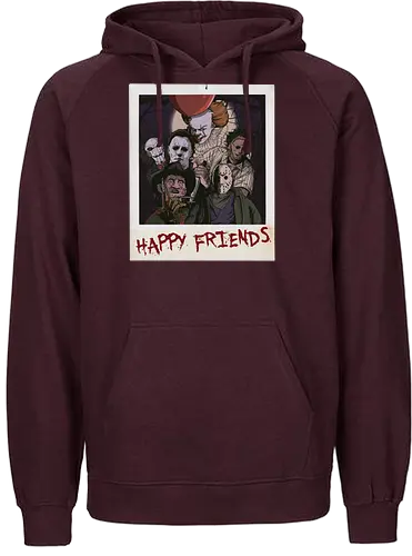 Happy Friends - friends, horror, slasher, Photography - Fairtrade Hoodie