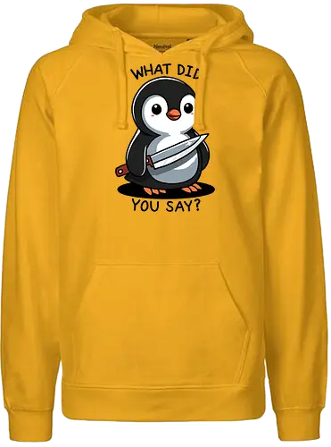 What did you say? - penguin, pinguin - Fairtrade Hoodie