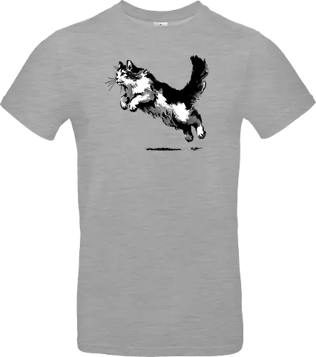 Sumi-e pouncing cat