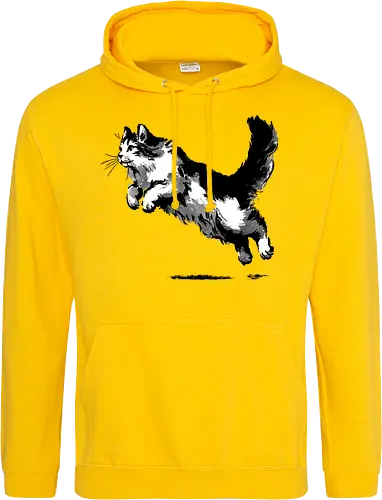 Sumi-e pouncing cat