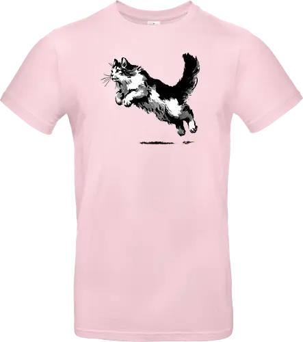 Sumi-e pouncing cat