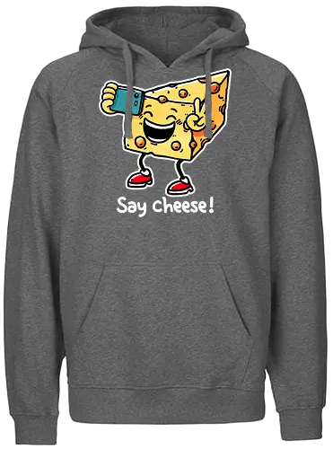 Say Cheese - cheese, käse, camera, Smile - Fairtrade Hoodie