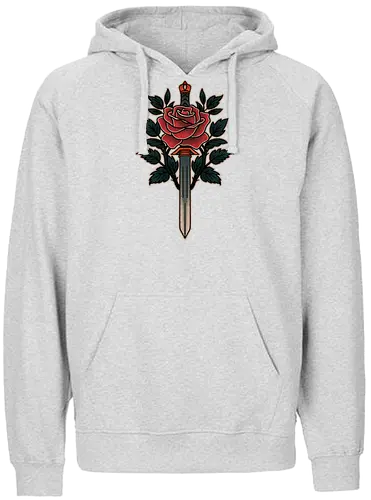 Blade of roses - tattoo, traditional - Fairtrade Hoodie