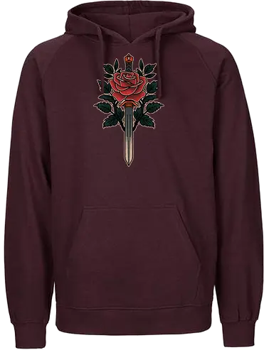 Blade of roses - tattoo, traditional - Fairtrade Hoodie