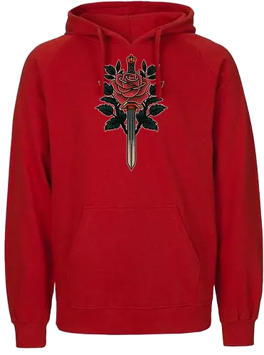 Blade of roses - tattoo, traditional - Fairtrade Hoodie