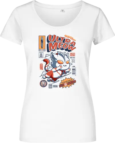 Ultrameow - ultraman, cat, katze, hero, comic - Damen T-Shirt