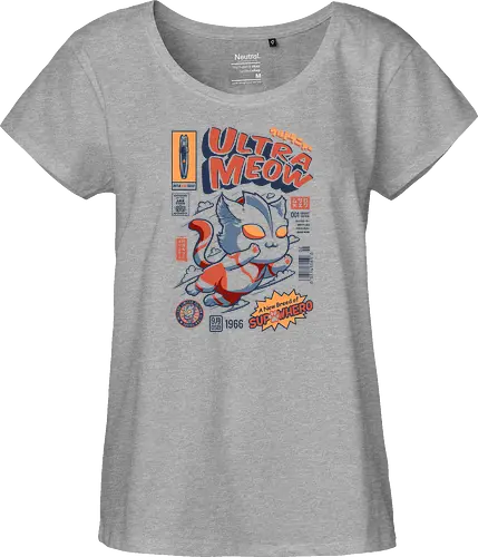 Ultrameow - ultraman, cat, katze, hero, comic - Fairtrade Girl Shirt