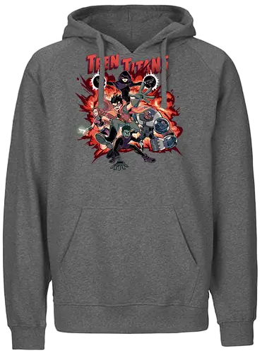 TITANS IN ACTION - titan, cartoon, hero - Fairtrade Hoodie