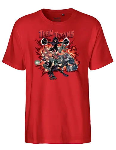 TITANS IN ACTION - titan, cartoon, hero - Fairtrade T-Shirt