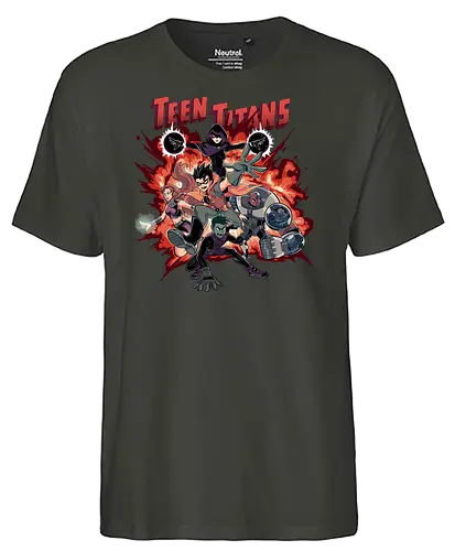 TITANS IN ACTION - titan, cartoon, hero - Fairtrade T-Shirt