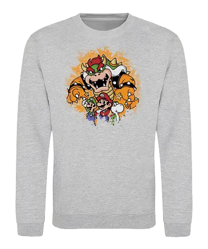 Watercolor Super World - mario, plumber, klempner, luigi, gaming - Sweatshirt