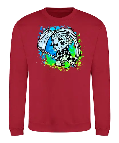 Watercolor blue Slayer - Tanjirō, Tanjirou, anime, manga - Sweatshirt