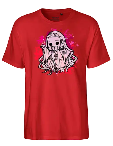 Watercolor red Slayer - demon, slayer, anime, manga, Nezuko - Fairtrade T-Shirt
