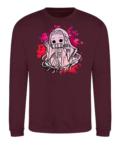 Watercolor red Slayer - demon, slayer, anime, manga, Nezuko - Sweatshirt