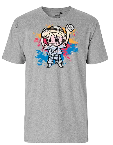 Watercolor Captain M.D.L - pirate, ruffy, one, piece, anime, manga - Fairtrade T-Shirt