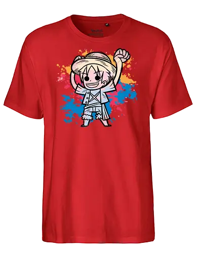 Watercolor Captain M.D.L - pirate, ruffy, one, piece, anime, manga - Fairtrade T-Shirt