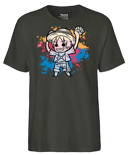 Watercolor Captain M.D.L - pirate, ruffy, one, piece, anime, manga - Fairtrade T-Shirt