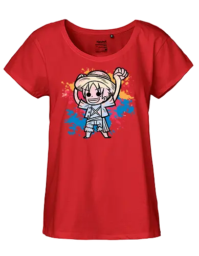 Watercolor Captain M.D.L - pirate, ruffy, one, piece, anime, manga - Fairtrade Girl Shirt