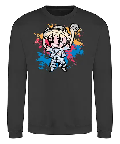 Watercolor Captain M.D.L - pirate, ruffy, one, piece, anime, manga - Sweatshirt