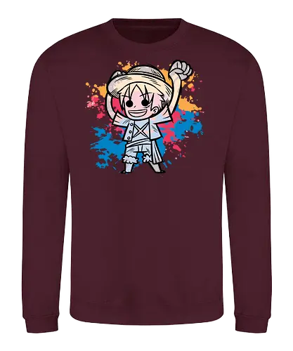 Watercolor Captain M.D.L - pirate, ruffy, one, piece, anime, manga - Sweatshirt