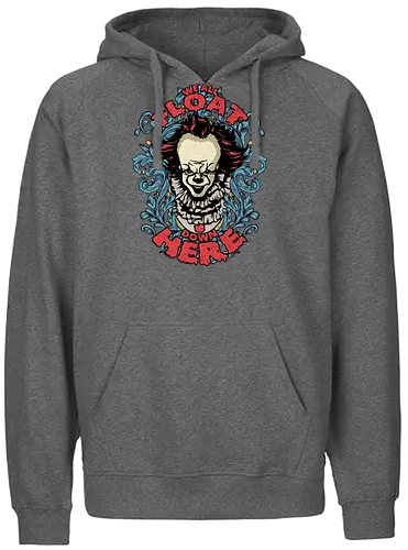 Watercolor We All Float Down Here - Clown, es, it, stephen, king, clown, literature, buch - Fairtrade Hoodie