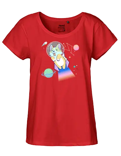 Space dog - space, dog, corgi, stars - Fairtrade Girl Shirt