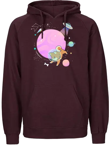 Space dog hunts bone - dog, Bone, game, Playing, space - Fairtrade Hoodie