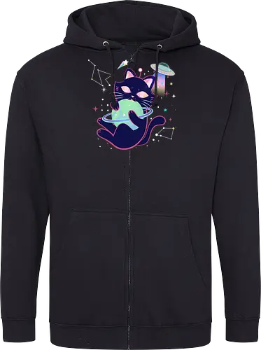 Space cat with planet ball