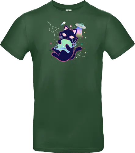 Space cat with planet ball
