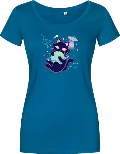 Space cat with planet ball