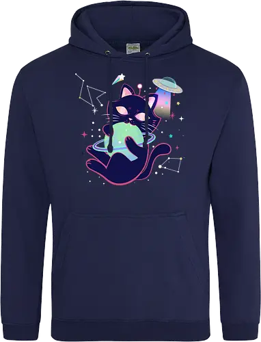Space cat with planet ball