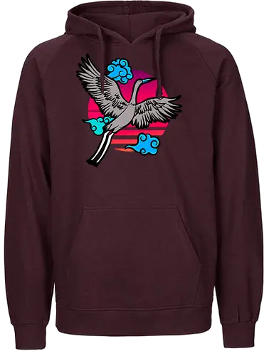 Japanese Art Stork - japan, bird, Stork - Fairtrade Hoodie