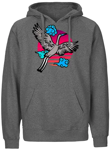 Japanese Art Stork - japan, bird, Stork - Fairtrade Hoodie