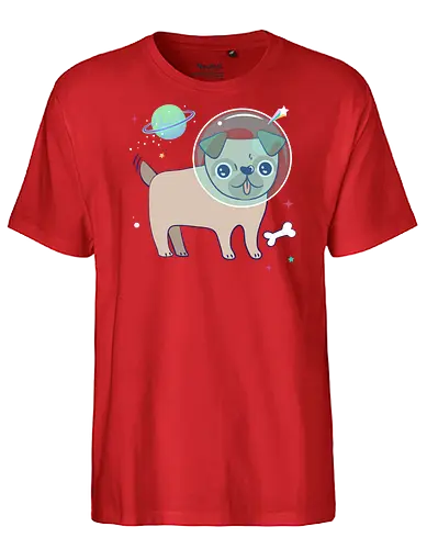 Space pug - pug, dog, space, cute - Fairtrade T-Shirt