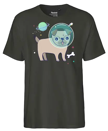 Space pug - pug, dog, space, cute - Fairtrade T-Shirt