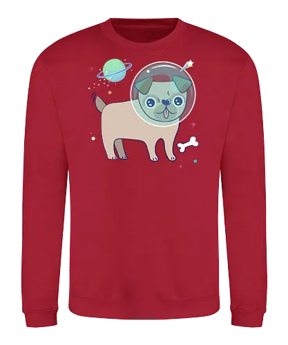 Space pug - pug, dog, space, cute - Sweatshirt